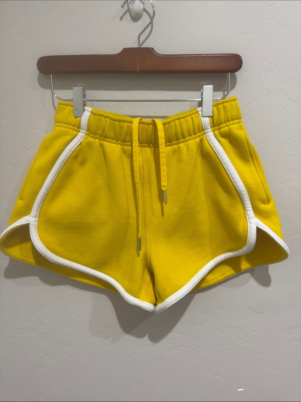 Lululemon Yellow Athletic Shorts with White Trim